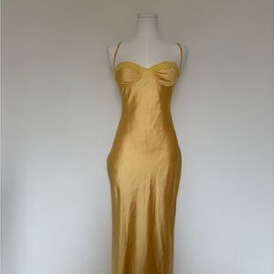Beginning Boutique gold/yellow Satin Dress